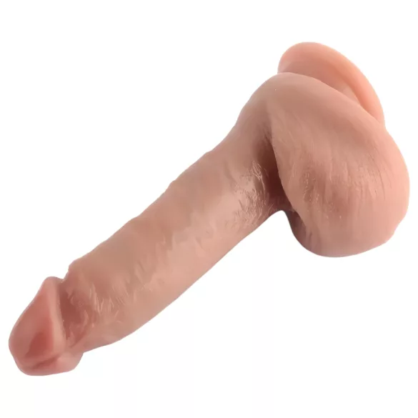 Dual Density - naturgetreuer Dildo mit Saugnapf und Hoden - 18 cm (natur)