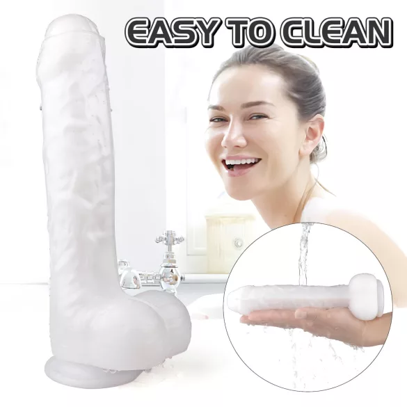 Sex HD Martin - Saugnapf-dildo, realistisch mit Hoden (weiß)