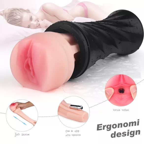 Sex HD Marcus - realistische Pussy im Etui (schwarz-natur)