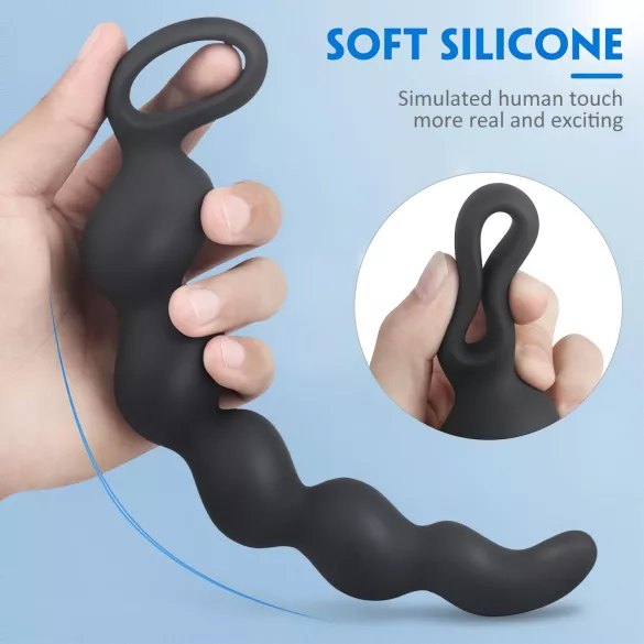 Sex HD Steven - Anal-Dildo mit Perlen (schwarz)