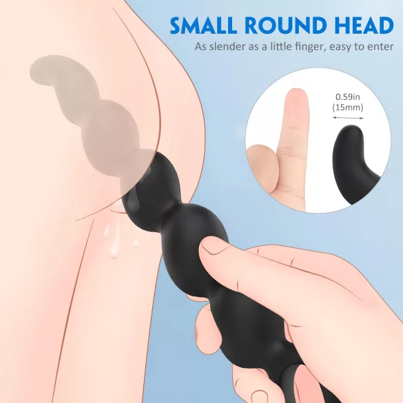 Sex HD Steven - Anal-Dildo mit Perlen (schwarz)