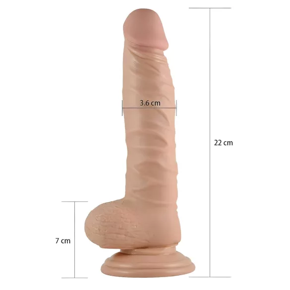 Lovetoy Real Extreme - Dildo mit Saugnapf - 21 cm (natur)