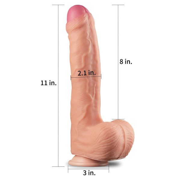 Lovetoy Nature Cock - zweischichtiges realistisches Dildo - 28cm (natur)