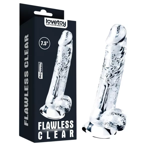 Lovetoy Flawless Clear - Haftdildo - 19cm (transparent)
