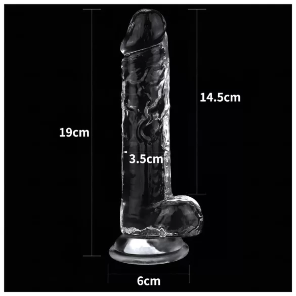 Lovetoy Flawless Clear - Haftdildo - 19cm (transparent)