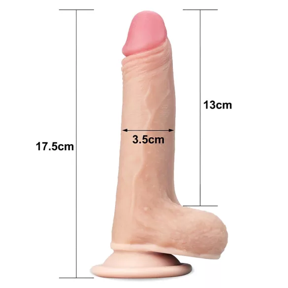Lovetoy Sliding-Skin - doppelter Dildo - 18cm (natur)
