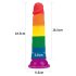 Lovetoy Prider - realistisch, regenbogenfarbener Dildo - 19cm