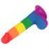 Lovetoy Prider - Lebenstreuer Dildo mit Hoden - 20cm (Regenbogen)