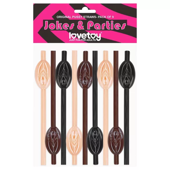 Lovetoy - Vagina Strohhalm (natur-braun-schwarz)