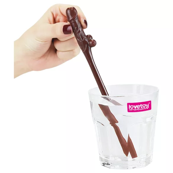 Lovetoy - Realistische Penis-Strohhalme (Natur-Braun-Schwarz)