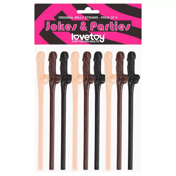 Lovetoy - Realistische Penis-Strohhalme (Natur-Braun-Schwarz)