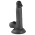 Mr. Rude - realitätsnaher Dildo mit Saugnapf und Hoden - 17cm (schwarz)