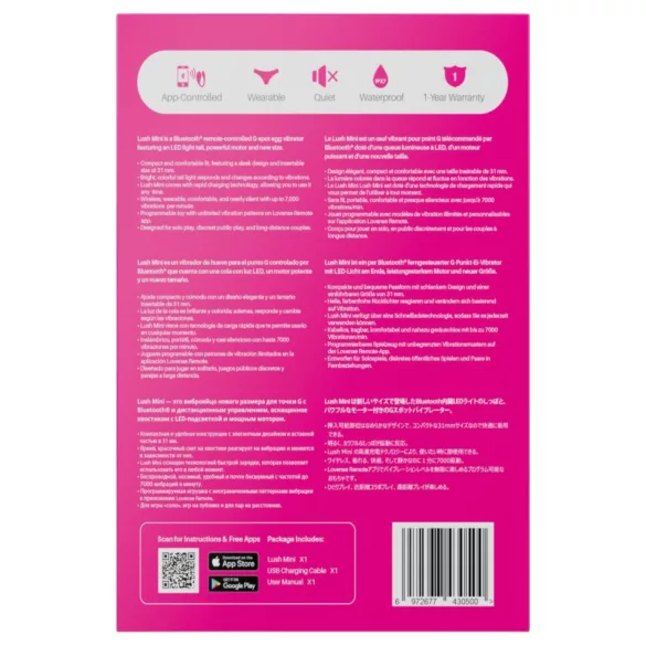 Lovense Lush Mini - tragbares app-gesteuertes Vibro-Ei (Pink)