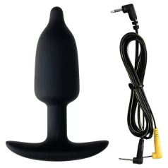   DG-LAB - zweipoliger, leitfähiger Silikon-Elektro-Analplug (schwarz)