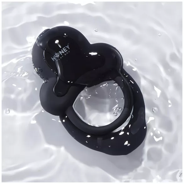 Honey Play Box Anello - Intelligenter Vibrations-Penis- und Hodenring (Schwarz)