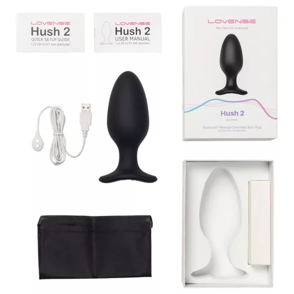 LOVENSE Hush 2 L - wiederaufladbarer kleiner Analvibrator (57 mm) - schwarz