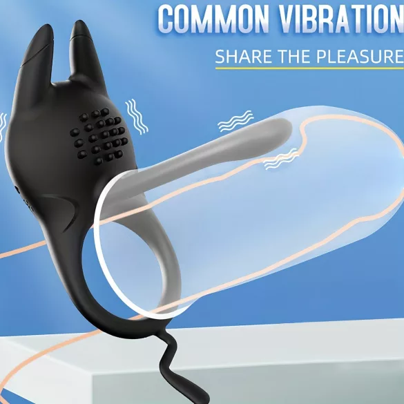 AlvUp - Vibrations-Penisring mit Klitorisstimulator (schwarz)