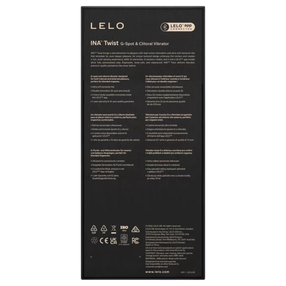 LELO INA Twist - leistungsstarker G-Punkt-Vibrator mit Klitorisstimulator (lila)