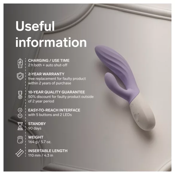 LELO INA Twist - leistungsstarker G-Punkt-Vibrator mit Klitorisstimulator (lila)