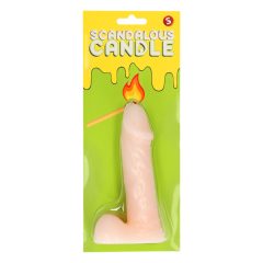 Scandalous - Kerze - Penis mit Hoden - natürlich (133g)