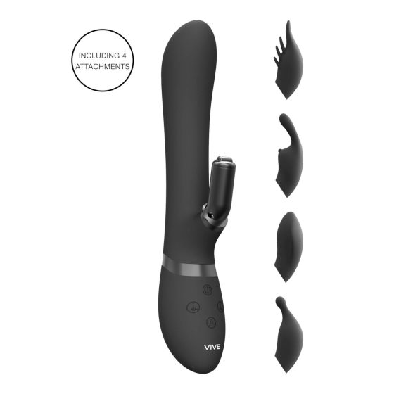 Vive Chou - akkubetriebener Vibrator mit austauschbarem Klitorisarm (schwarz)