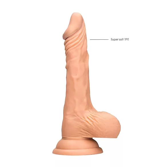 RealRock Dong 7 - Lebensechter Dildo mit Hoden (17cm) - Natur
