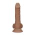 RealRock Dong 7 - naturgetreuer Dildo mit Hoden (17 cm) - dunkles Natur