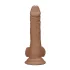RealRock Dong 7 - Lebensechter Dunkel-Natur Dildo mit Hoden (17cm)