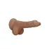 RealRock Dong 7 - Lebensechter Dunkel-Natur Dildo mit Hoden (17cm)