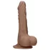 RealRock Dong 10 - Realistischer, skrotaler Dildo (25cm) - Dunkel Natur