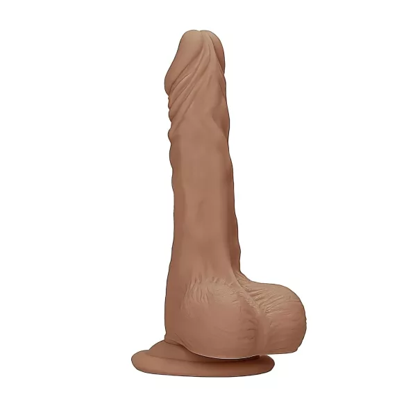RealRock Dong 10 - Realistischer, skrotaler Dildo (25cm) - Dunkel Natur