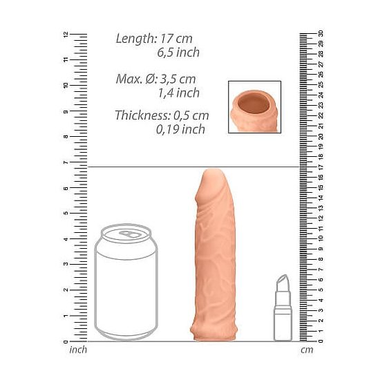 RealRock Penis Sleeve 6 - Penis-Hülle (17cm) - Natur