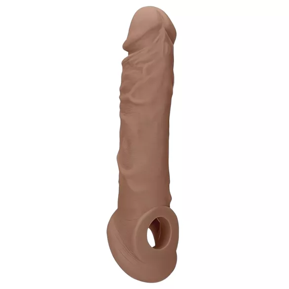 RealRock Penis Sleeve 8 - Penishülle (21cm) - dunkler Naturton