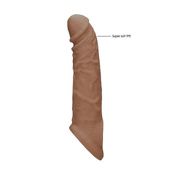 RealRock Penis-Hülse 8 - Penisverlängerung (21cm) - dunkles Natur