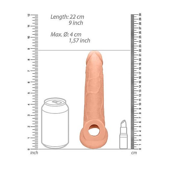 RealRock Penis Hülle 9 - Penisschutzhülle (21,5cm) - Naturfarben