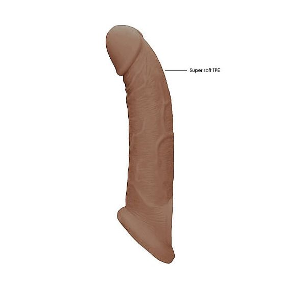 RealRock Penis Hülse 9 - Penisüberzug (21,5cm) - dunkel natur