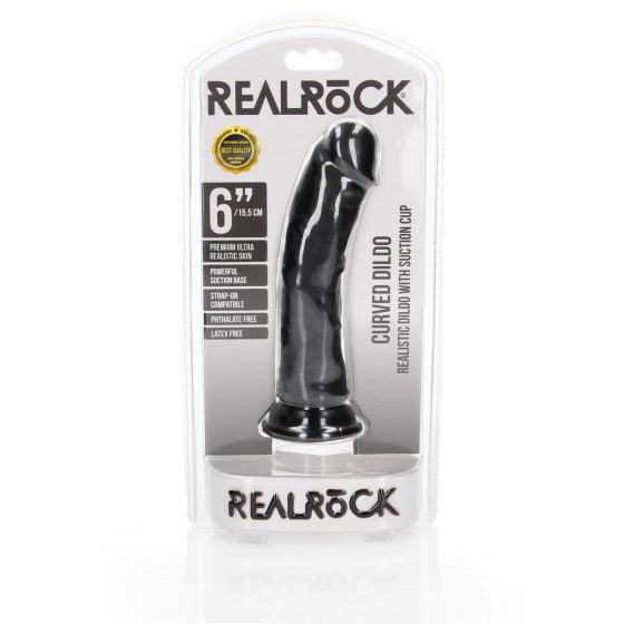 RealRock - Saugnapf realistischer Dildo - 15,5cm (Schwarz)