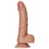 RealRock - Saugnapf-Dildo mit Hoden - 15,5 cm (dunkler Naturton)