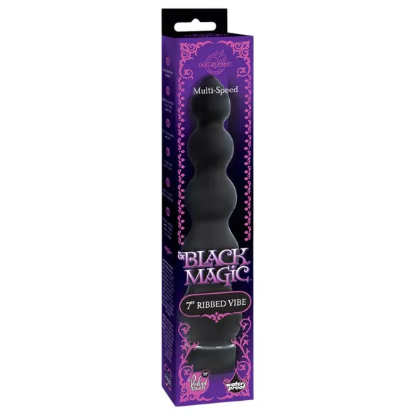 Doc Johnson - Black Magic 7 - starre analoge Perlenvibrator mit 5 Kugeln (schwarz)