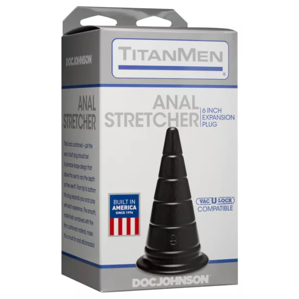 Doc Johnson TitanMen Anal Stretcher - konischer Analdehner-Plug (schwarz) - 15 cm
