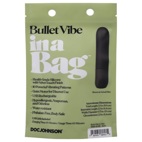 Doc Johnson Bullet Vibe - Akku, wasserdichter Stabvibrator (schwarz)