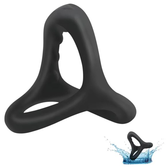 Penis- und Hodenring mit strukturierter Oberfläche (Schwarz)