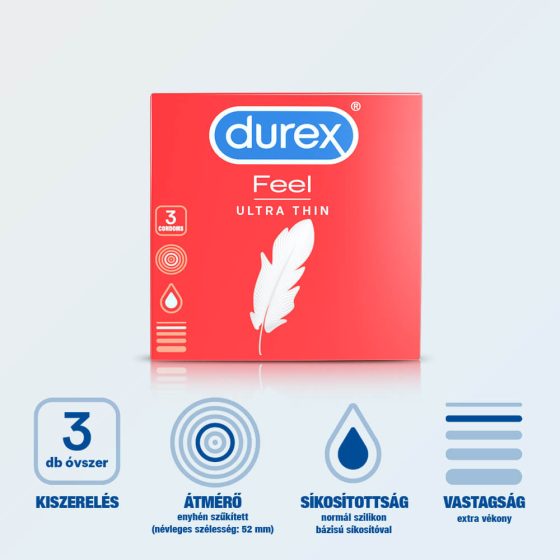 Durex Feel Ultra Thin - besonders lebensechte Kondome (3 Stück)