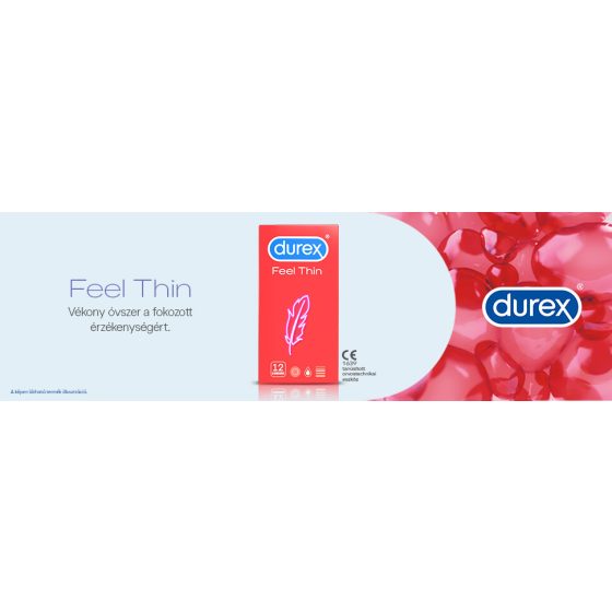 Durex Feel Thin - lebensechte Empfindung Kondom (12 Stück)