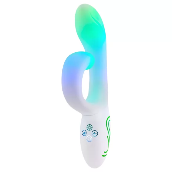 Paradise Illumination - leuchtender Vibrator mit Klitorisstimulationsarm (weiß)