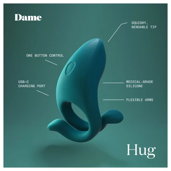 Dame Hug - verstellbarer Vibrations-Penisring (grün)