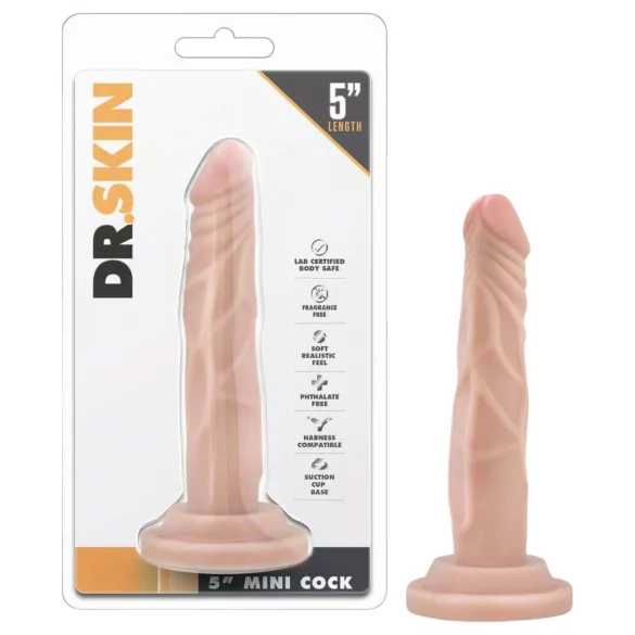 Dr. Skin 5 - naturgetreuer Dildo mit Saugnapf (hautfarben, 14,5 cm)