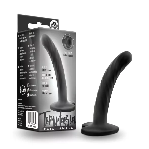 Temptasia Twist Small - Dildo mit Saugnapf, gedreht (schwarz)