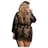 Subblime Queen Plus - schwarzes Spitzennachthemd-Set (XL-2XL)