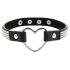 Coquette – Schwarzes Strass-Choker mit Herzanhänger